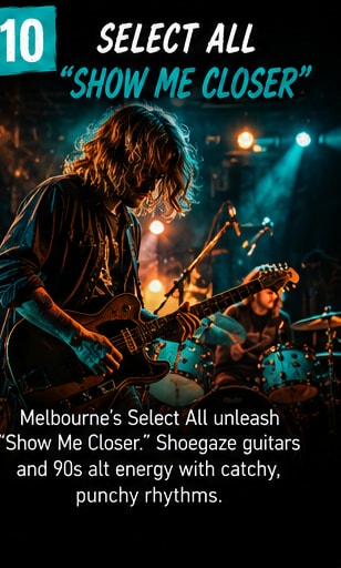 Select All playing live in a crowded Melbourne underground club.