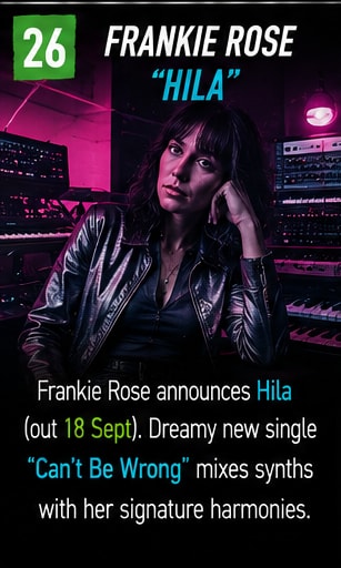 Frankie Rose illuminated by soft dream-pop stage lights in an atmospheric portrait.