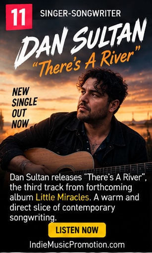 Dan Sultan portrait in sunset warmth for There's A River single.