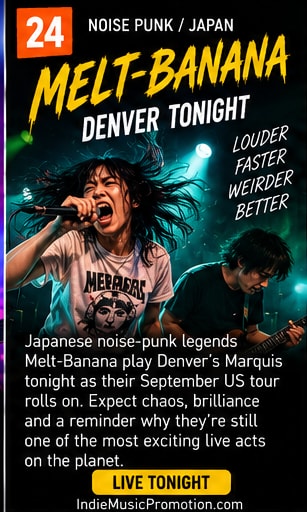 Melt-Banana performing with explosive noise-punk energy on stage.