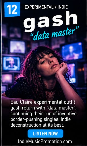 Experimental digital waveform and distorted guitar art for gash data master.