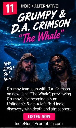 Artistic visual for Grumpy and D.A. Crimson single The Whale.