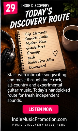 Curated tracklist notebook and cassette tape for Today's Discovery Route.