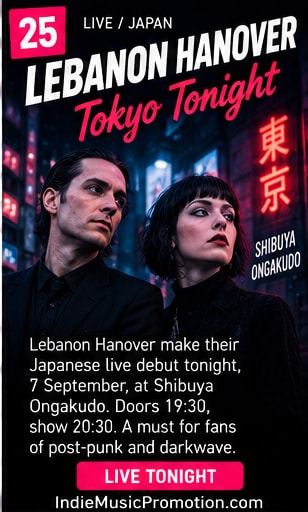 Lebanon Hanover duo Larissa Iceglass and William Maybelline in Tokyo neon glow.