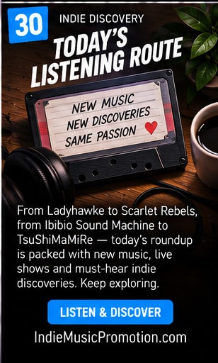 Vintage cassette tape and headphones for Today's Listening Route.
