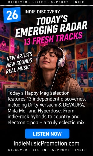 Young music listener with headphones enjoying new indie tracks.