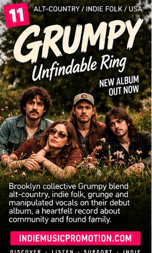 Brooklyn collective Grumpy posed among wildflowers for the Unfindable Ring debut album.