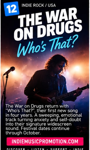 The War on Drugs guitarist performing under bright stage lights for Who's That?