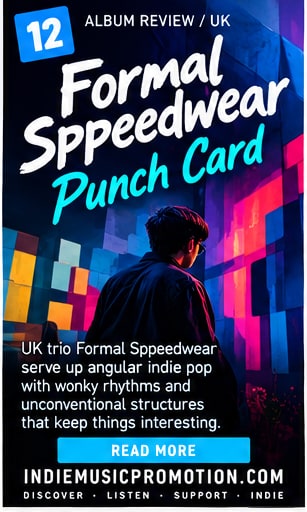 Figure standing in vibrant neon-lit geometric room for Formal Sppeedwear Punch Card review.