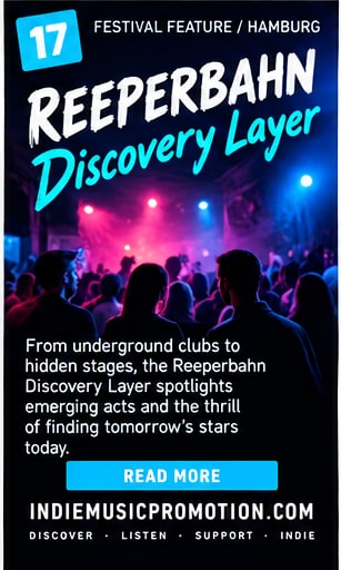 Atmospheric club crowd silhouetted before glowing pink and cyan stage lighting at Reeperbahn.
