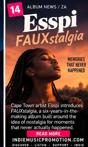 Esspi contemplating in retro bedroom setting for FAUXstalgia album release.