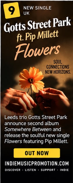 Vintage studio console with soul music instruments and flowers for Gotts Street Park.