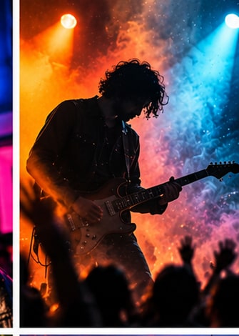 Queer punk veterans Team Dresch playing high-energy electric guitar under stage lights.