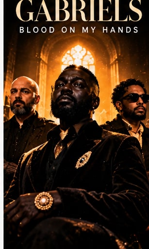 Members of Gabriels dressed in elegant suits inside an arched gothic hall for Blood On My Hands.