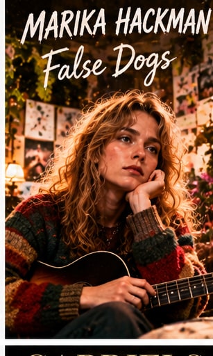 Marika Hackman holding an acoustic guitar looking contemplative for False Dogs.